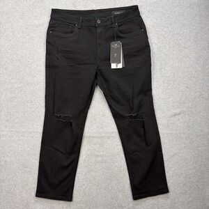 The Perfect Jean NYC Pants Men 36x30 Slash Black Athletic Fit Ripped Stretch NEW